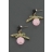 Boucles d'oreilles COLLIER DE ROSE noires et noeud vert multico