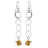 Boucles d'oreilles crochet anneaux argent ambre véritable