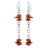 Boucles d'oreilles crochet pendantes multi anneaux ambre et arge