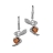 Boucles d'oreilles pendantes argent elfe boule ambre