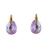 Boucles d'oreilles plaqué or goutte violette fermoir tige