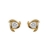 Boucles d'oreilles plaqué or pierre ronde blanche fermoir tige