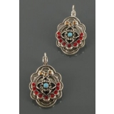 Boucles d'oreilles Tibétain ovale argent