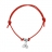 Bracelet argent cordon rouge coulissant pampille triskel