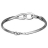 Bracelet argent rhodié rigide fermoir mousqueton et pierres blan