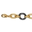 Bracelet bicolore mailles rondes + noir 20cm