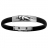 Bracelet caoutchouc noir + motif tribal acier