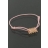 Bracelet Cordon petit beurre strass plaqué or rose - rose