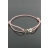 Bracelet noeud argent, lien rose