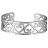 Bracelet rigide coeurs decoupes argent