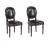 Chaises médaillon cuir baroque Murano noires (X2)