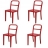 Chaises métal LOFT (X4) Couleur Rouge Matière Métal