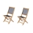 Chaises pliantes de jardin en teck Woodlen (X2)