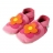 Chaussons cuir souple - Fleur rose 30 18,7 cm