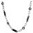 Collier acier maille rectangulaire baguette et rond noir