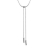 Collier argent chaine petite paloma et 2 baguettes 45cm