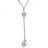 Collier argent forme Y chaine forçat et pendant papillons bleus