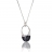 Collier argent goute bleu nuit 'Elle'
