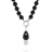 Collier argent oxydes et boules onyx