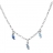 Collier argent rhodié 3 pampilles bonbon bleu - 40cm réglable 37