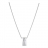 Collier argent rhodié avec pendant rectangle intérieur nacre