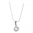 Collier argent rhodié avec pendentif motif recourbé et pierres b