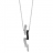 Collier argent rhodie avec résine noire et pierres blanches - 44