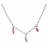 Collier argent rhodié enfant 3 pampilles bonbons roses - 40cm ré