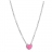 Collier argent rhodié enfant coeur rose plus petites pierres bla