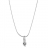 Collier argent rhodie et diamant entourage reglable 43+3cm