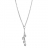 Collier argent rhodié forme 'Y' 4 boules 44,5cm