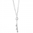 Collier argent rhodié forme 'Y' motif et 3 boules 44,5cm