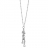 Collier argent rhodié forme 'Y' multi coeurs 44,5cm