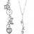 Collier argent rhodié forme Y pendant pampilles étoile lune et c