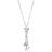 Collier argent rhodié forme Y pendant papillons argent