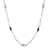 Collier argent rhodié motif et pierres noires 71cm