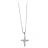 Collier argent rhodié pendentif croix stylisée 42cm