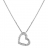 Collier argent rhodié pendentif petit coeur pierres blanches