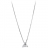 Collier argent rhodié pendentif triangle pierres blanches 42+3cm