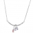 Collier argent rhodié pendentif trio zirconias ciel lavande rose