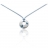 Collier cordon bleu pendentif argent