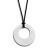 Collier cordon + pendentif rond argent