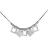 Collier multi carrées martelés 42cm + rallonge 3mm argent