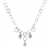 Collier multi cercles + 3 pampilles goutte oxyde 42cm argent