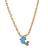 Collier plaqué or enfant dauphin bleu réglable 36+3cm
