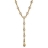 Collier plaque or forme 'Y' et pierres 45cm