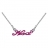 Collier prénom fuschia découpe anglaise maille forçat