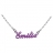 Collier prénom violet découpe anglaise maille 1+1 - gros modèle