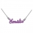 Collier prénom violet découpe anglaise maille forçat - gros modè