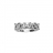 Demi alliance argent cinq zirconias blancs sertis